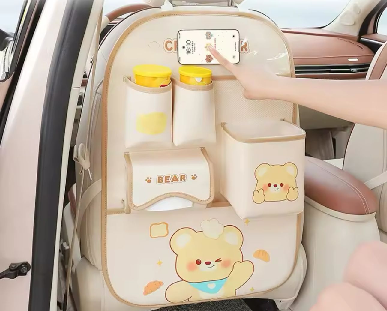 Organizador Para Respaldo Asiento Trasero De Auto Ecocuero