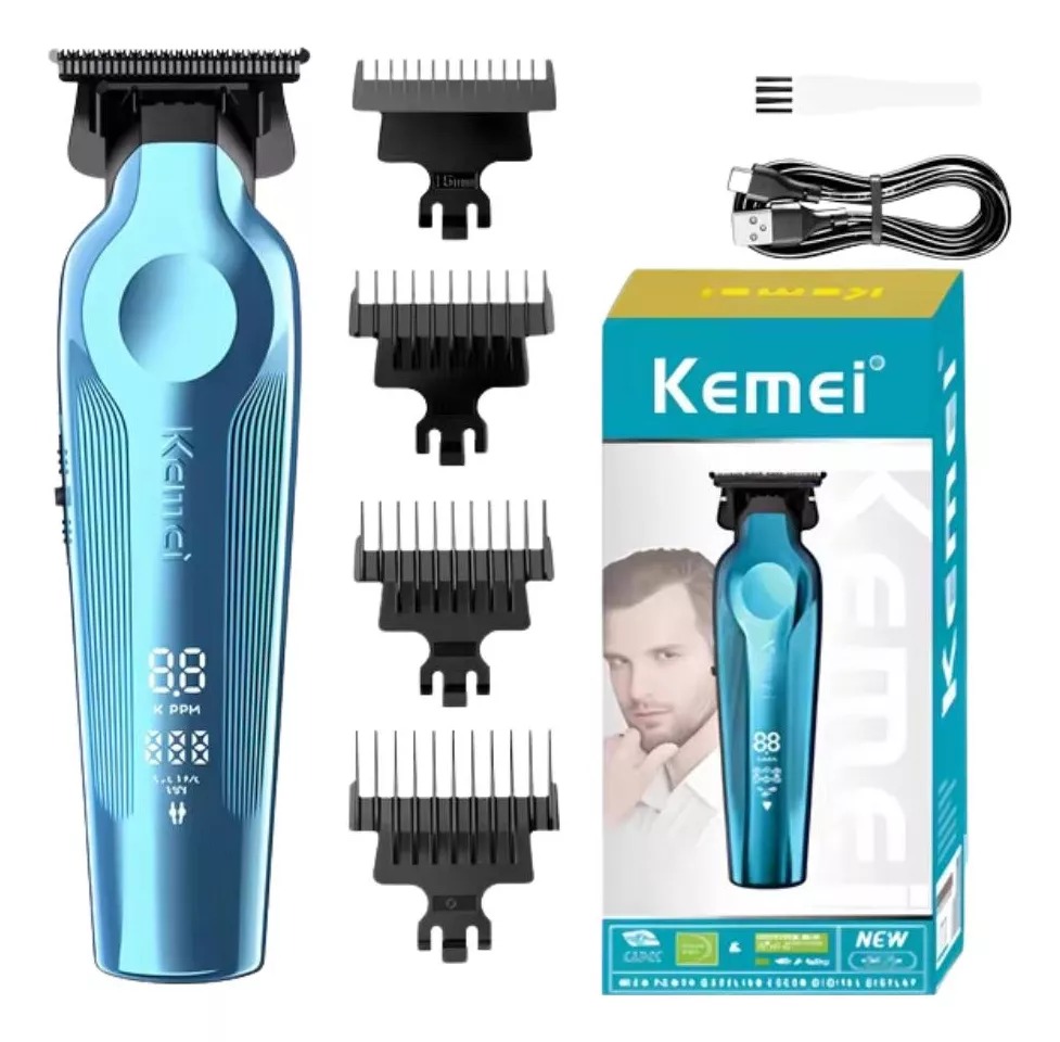 Maquina Patillera Trimmer Recargable Kemei Km-264 Azul