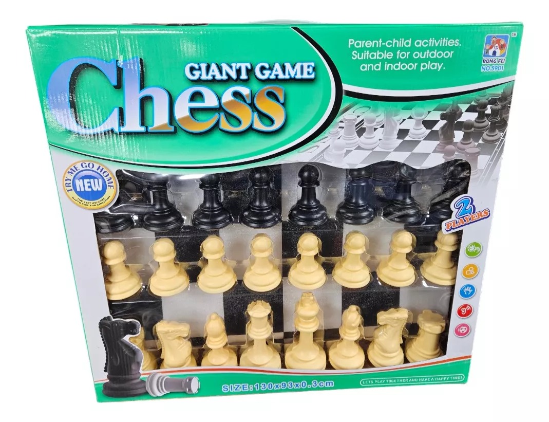 Ajedrez Gigante Con Tapete - Juego Para Niños Y Adultos