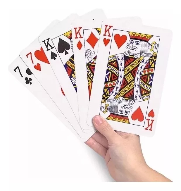 Mazo De Naipe Ingles Tamaño Jumbo De 10x16cms, Carta Gigante