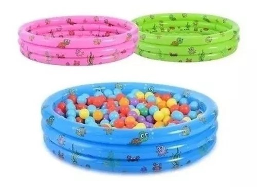 Piscina Inflable Plástico 3 Anillos 120 X 35 Cm Verano Niños