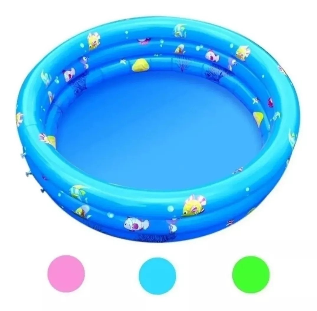 Piscina Inflable Plástico 3 Anillos 120 Cm Verano Niños