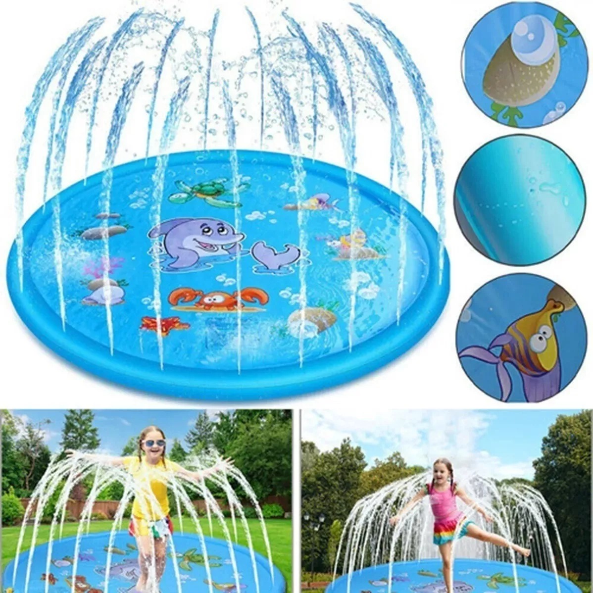 Piscina Inflable Tipo Fuente Para Niños Y Mascotas 170 Cm