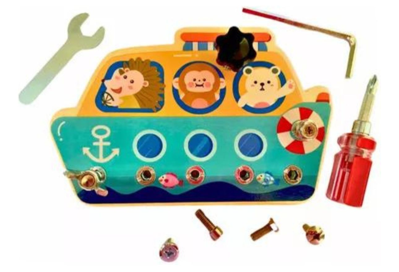 Juego De Motricidad Para Niños Atornillar Turcas Y Tornillos