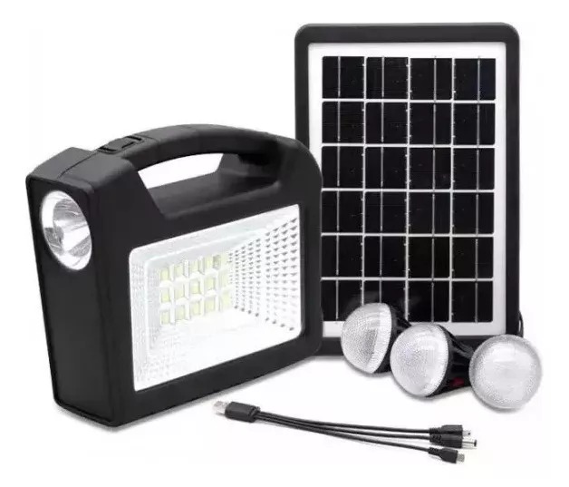 Kit Solar Portátil Recargable Incluye 3 Ampolletas+ Cable