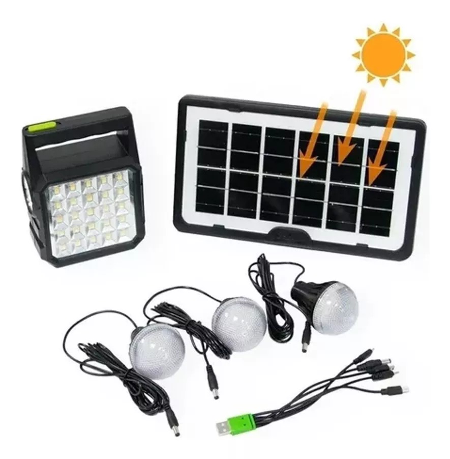 Kit Energía Solar Generador De Energía 3 Ampolletas