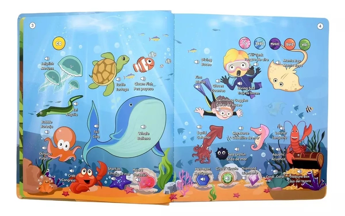 Libro Interactivo Con Sonidos Aprendizaje Ingles Español
