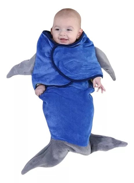 Manta O Saco De Dormir De Cola De Tiburón Para Niños, Felpa