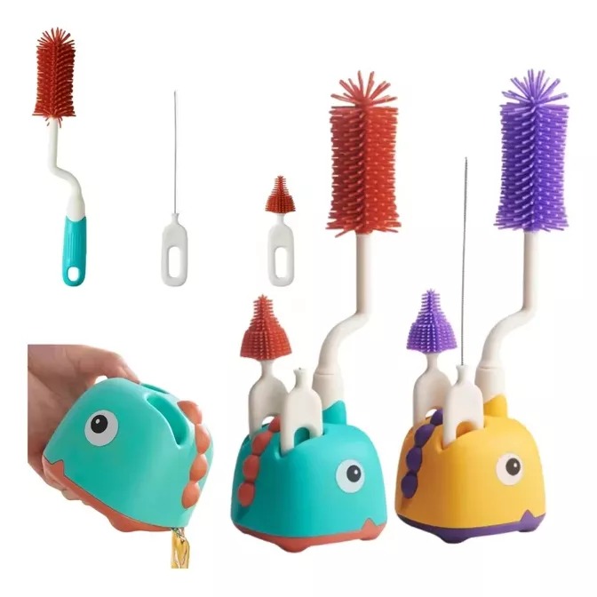 Set Cepillos Limpia Mamadera 4 En 1 Bebe