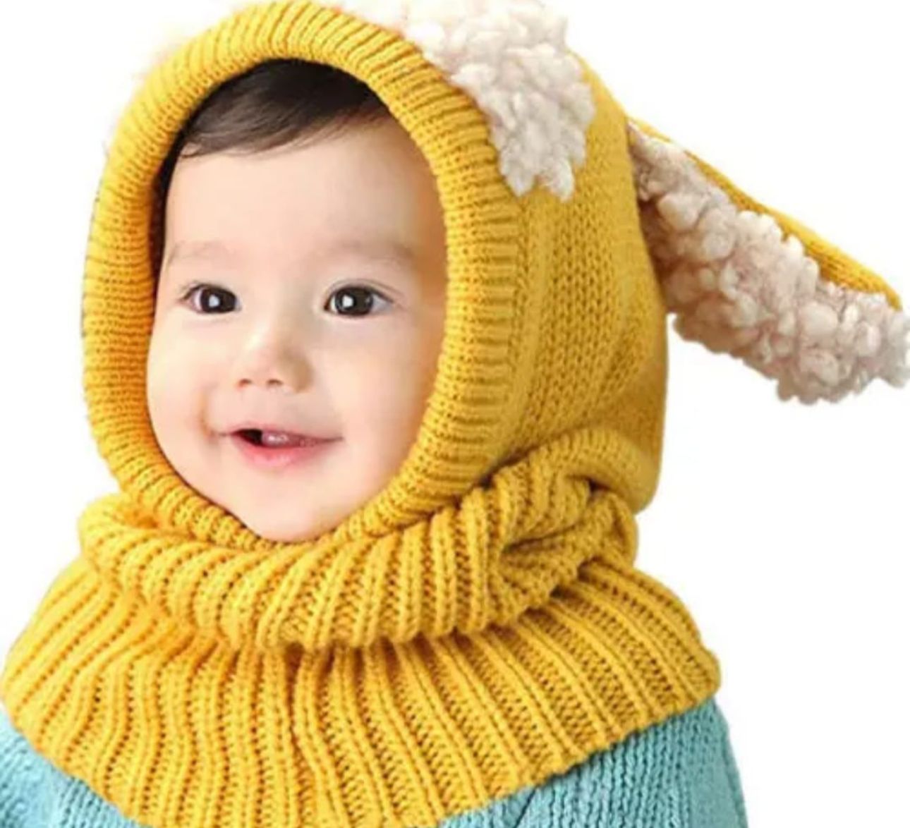 Gorro Lana Con Cuello y Orejitas