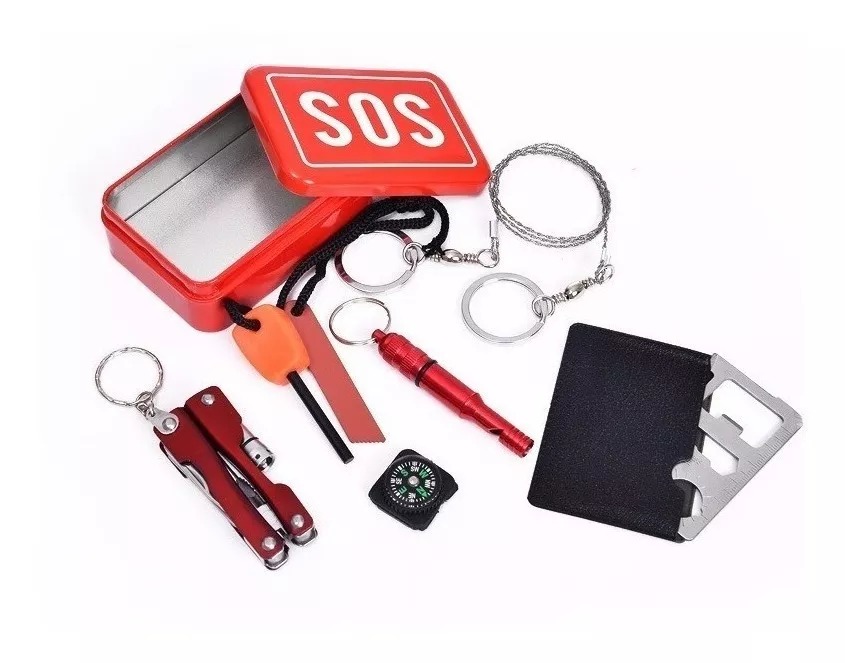 Kit Caja De Herramientas emergencia, Supervivencia Sos. 6 Artículos
