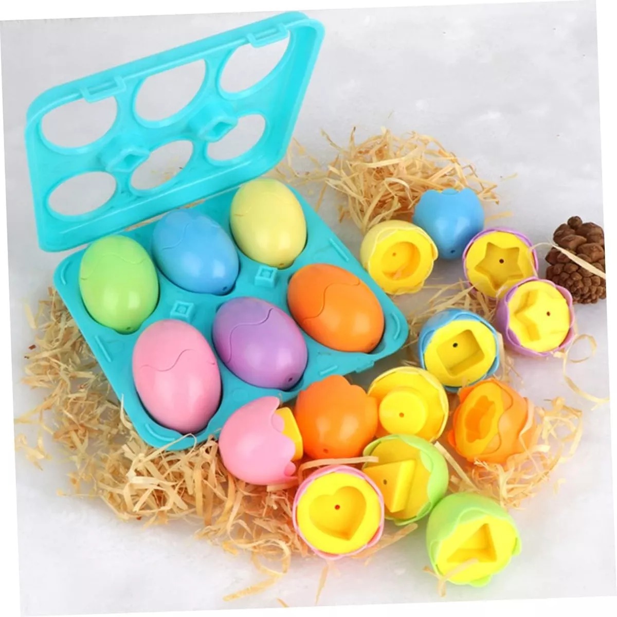 Juguete Niños Caja Huevos Montessori Con Colores Y Formas