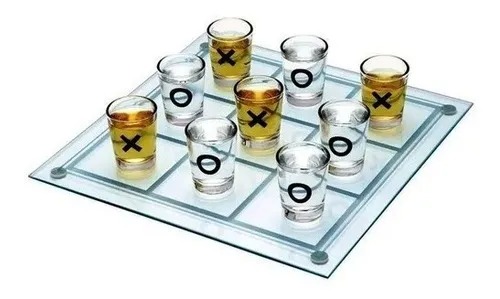 Juego De Bebida Shots Gato Tres En Raya, Vasos De Chupito