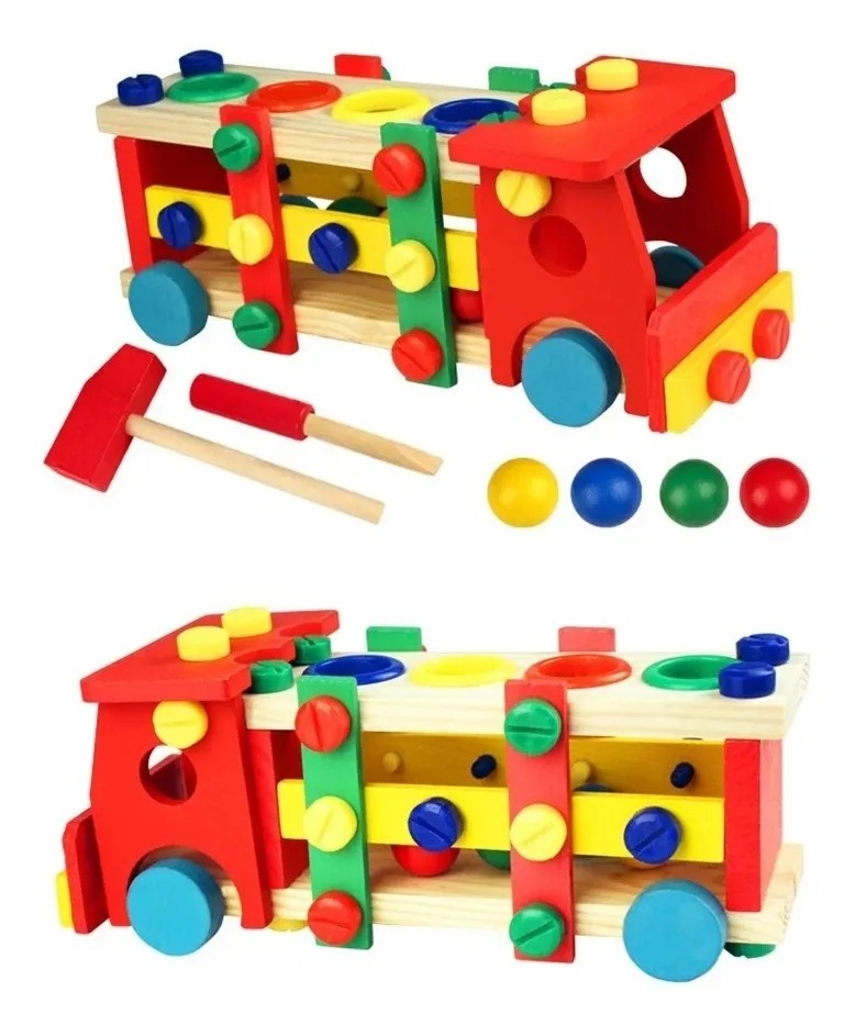 Camion De Madera Juguete Para Niños Desmontable Educativo