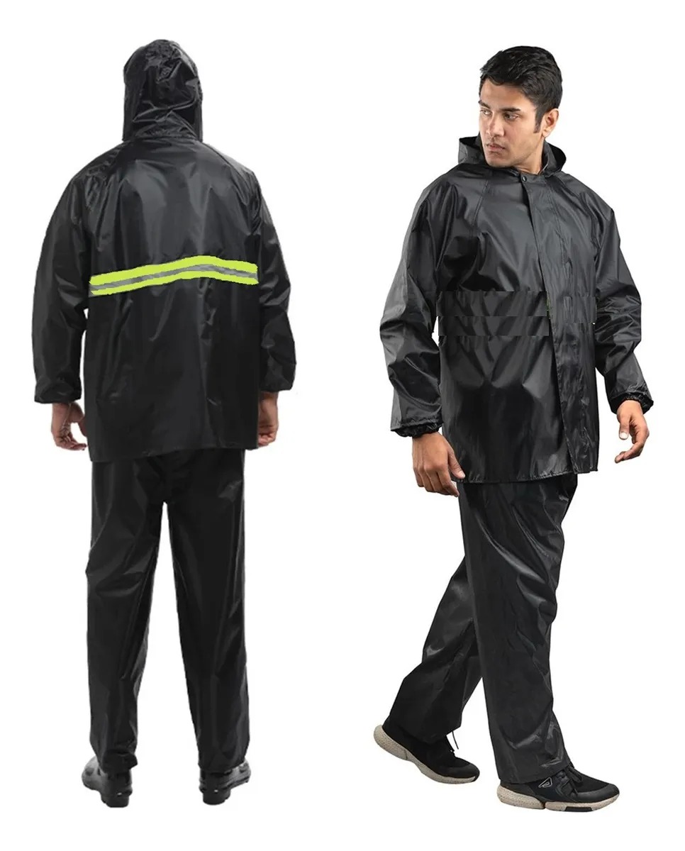 Traje Lluvia Impermeable Moto Chubasquero Reflectante 2 Pcs