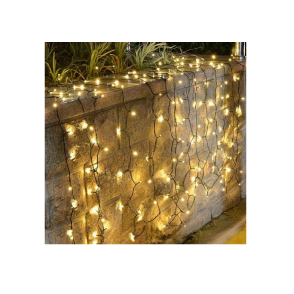 Pack X2 Luces Guirnaldas Solares Navidad 100 Led 10 Metros Luces Amarillo