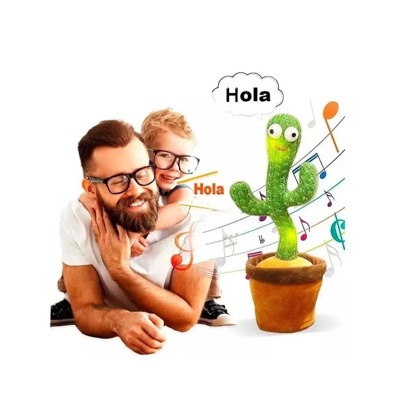 Cactus Bailarín Musical Repetidor Recargable Voz Interactivo