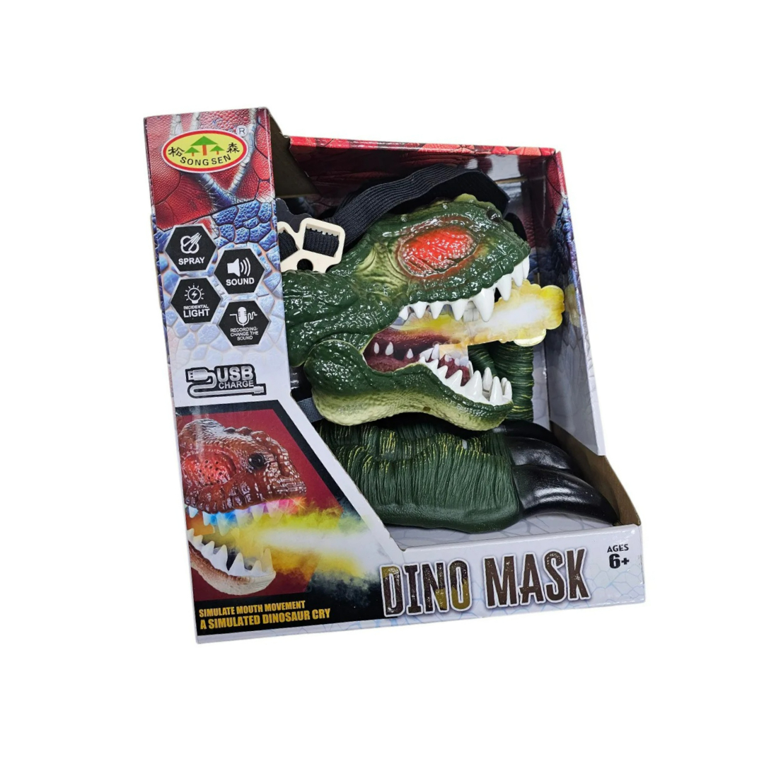 Máscara Dinosaurio Y Garras Con Cambiador Luz Sonido Spray