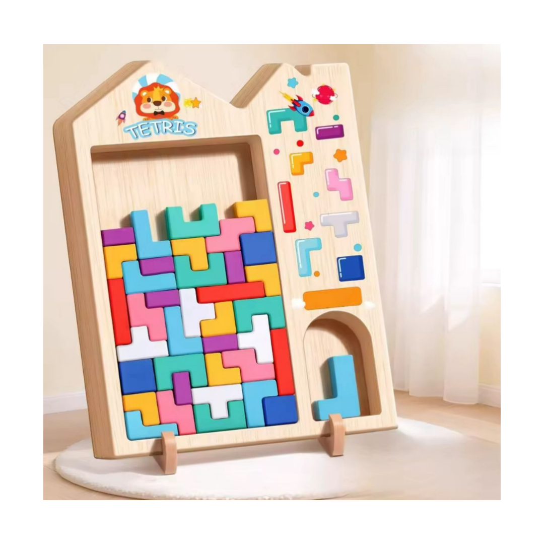 Rompecabezas Juego de Madera Educativo Infantil   Bloques Encajables