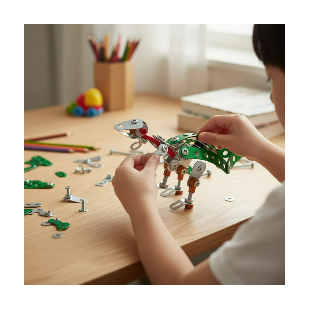 Kit Armable Dinosaurio Metálico 85 Piezas Juguete Educativo