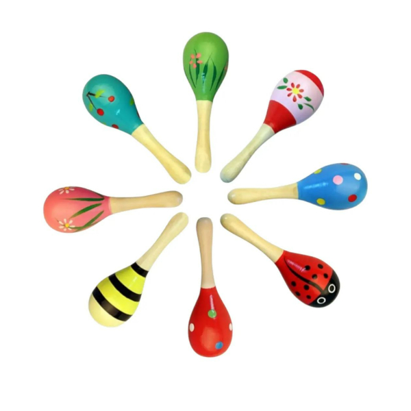 Sonajero Musical Maracas De Madera Juguete Niños