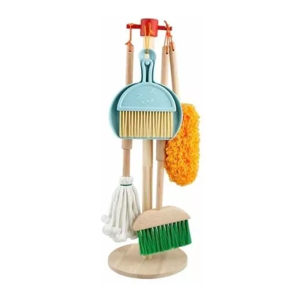 Juguete Set De Aseo Y Limpieza Para Niños En Madera 6pzas