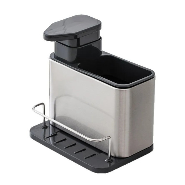 Dispensador De Jabón Para Platos 3 En 1 Soporte De Esponja
