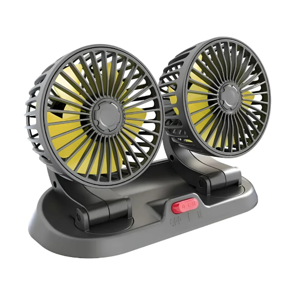 Ventilador Para Automóvil 12v Doble Cabeza Ajustable