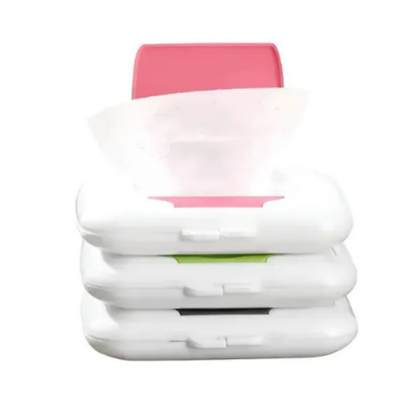 Porta Toallas Húmedas Portátil Para Niños Rosado Dispensador