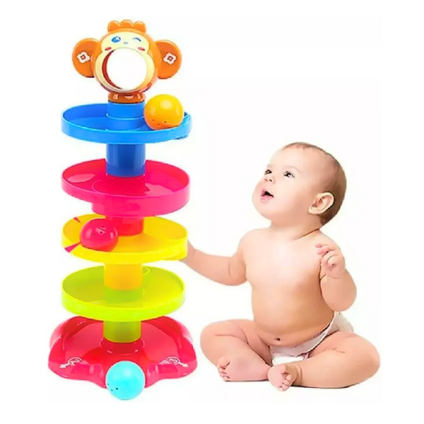 Juego En Forma De Torre Con Tobogán Para Lanzar Pelotas