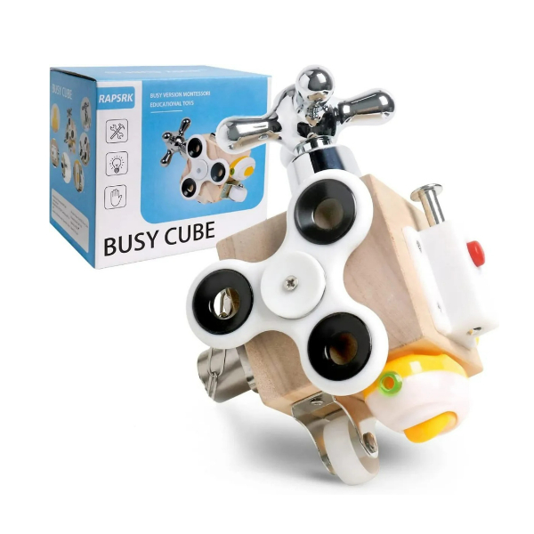 Cubo Didáctico Interactivo Para Bebés Con Juegos Montessori
