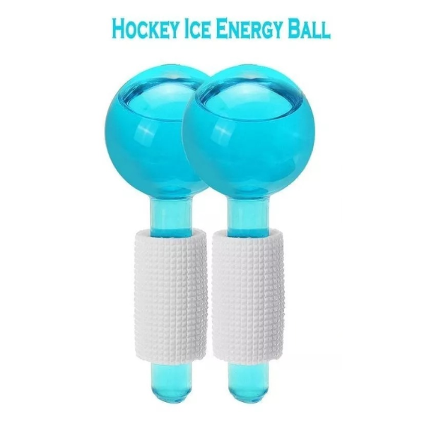 Globos De Hielo 2 Rodillos Facial Masajeadores Cristal