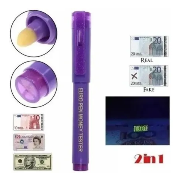 Lapiz Detector De Billetes Falsos Con Luz Ultra Violeta