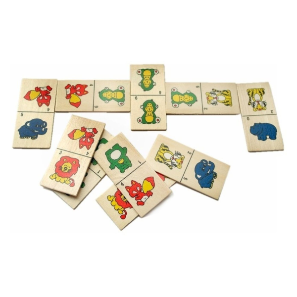 Domino Madera Animales Frutas Juego Didactico Para Niños