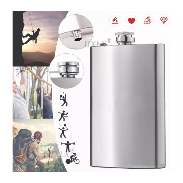 Petaca 7oz Para Whisky Coctelera Viaje Camping