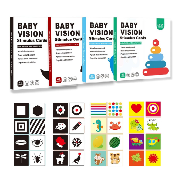Set Tarjetas De Estimulación Visual Para Bebés 0-36 Meses