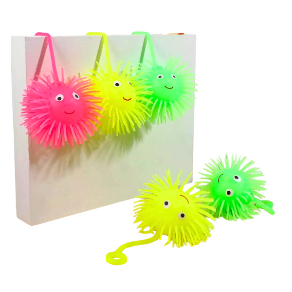 Pelota Erizo Luces Led Antiestrés Yoyo Squishy Apretable