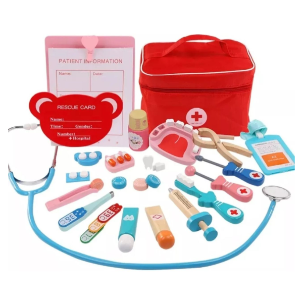 Set Juego De Roles Doctor Y Dentista (juguete De Madera)