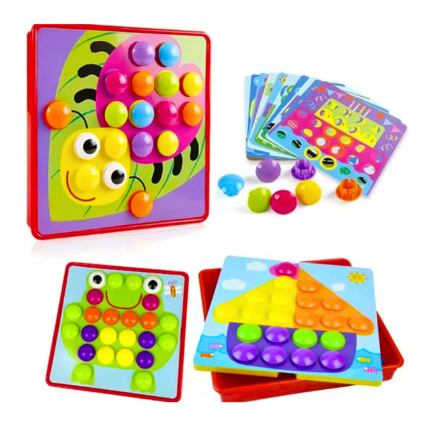 Juego Didáctico Botones Montessori Niños 3+ Motricidad Fina 46 Pcs