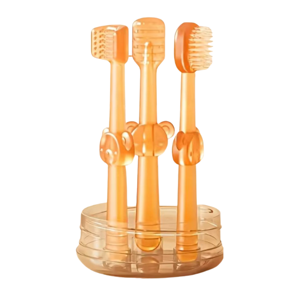 Set Cepillo Dental Bebé Silicona Suave Con Estuche Recién Nacido