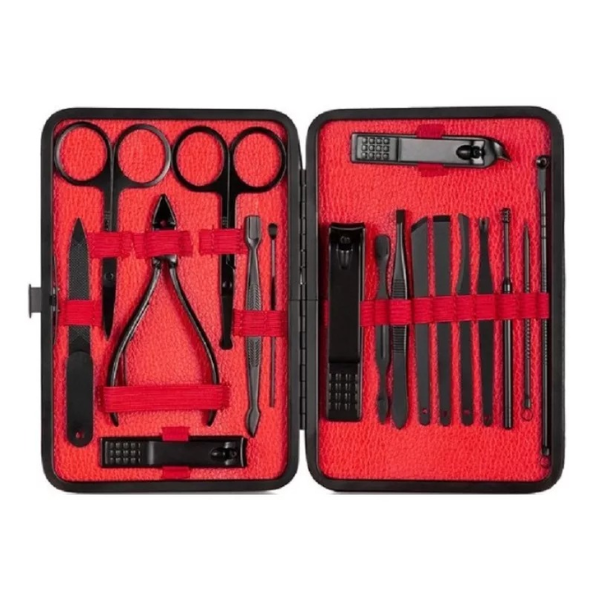 Set 18 Juego Manicura Acero Inoxidable Aseo Profesional