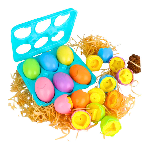 Juguete Niños Caja Huevos Montessori Con Colores Y Formas