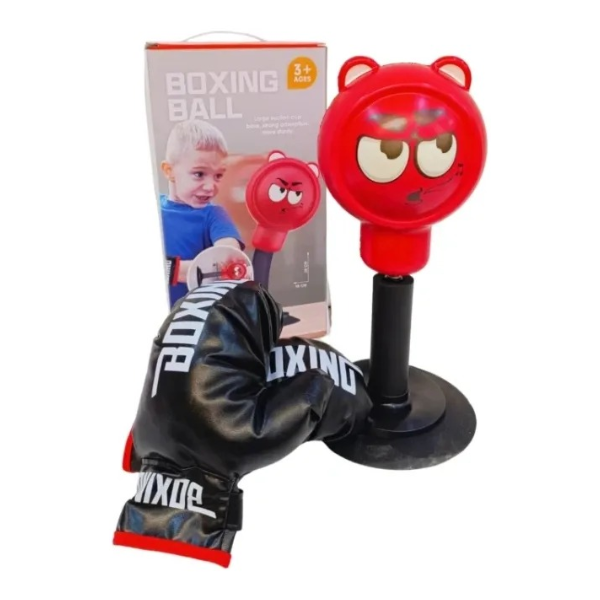 Kit Mini Boxeo Infantil con Guantes y Base Roja