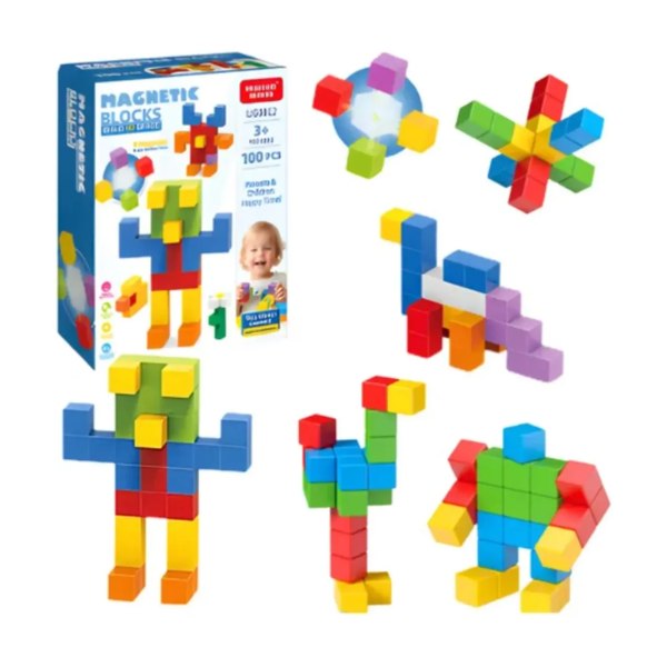 Juego De Bloques De Construcción Magnéticos 3d 100 Piezas