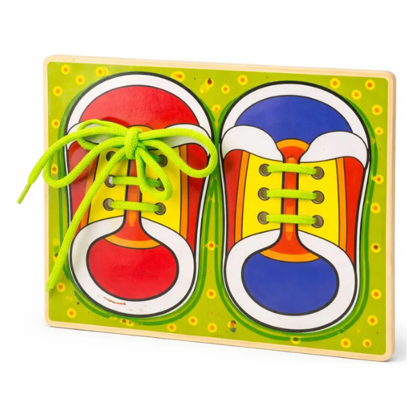 Zapato Didáctico Madera Aprender Amarrar Cordones