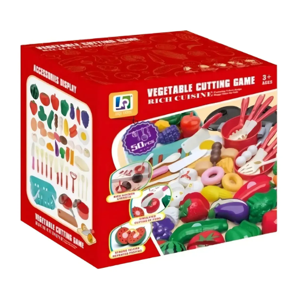 Juguete Canasto De Frutas Y Verduras Con 50pzs