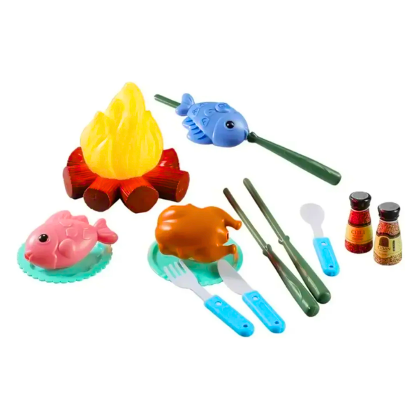 Set Camping Infantil Juguete Con Fogata Y Accesorios