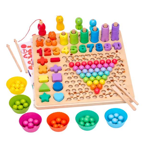 Juego Educativo Madera Números Colores Niños Didáctico