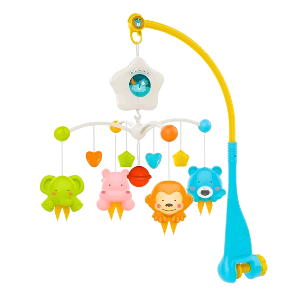 Movil Musical Bebe Cuna Proyector Sonajero Luz Sonido Gira