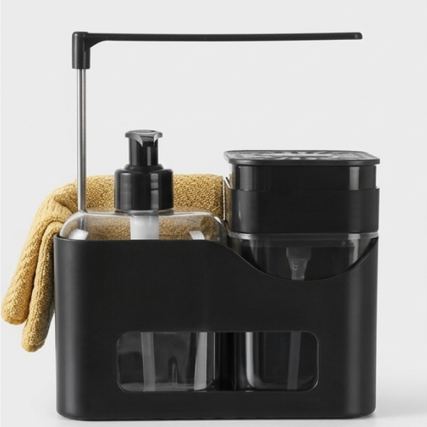 Organizador Baño Dispensador Jabón Y Porta Toallas